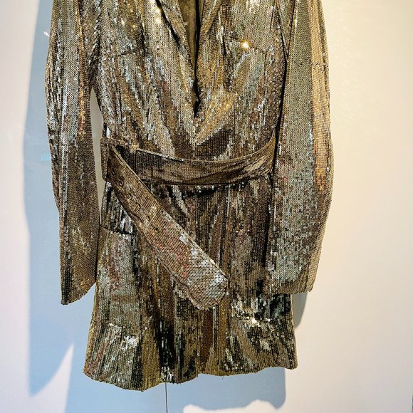 Gold Sequin Blazer - Picture 5 of 6